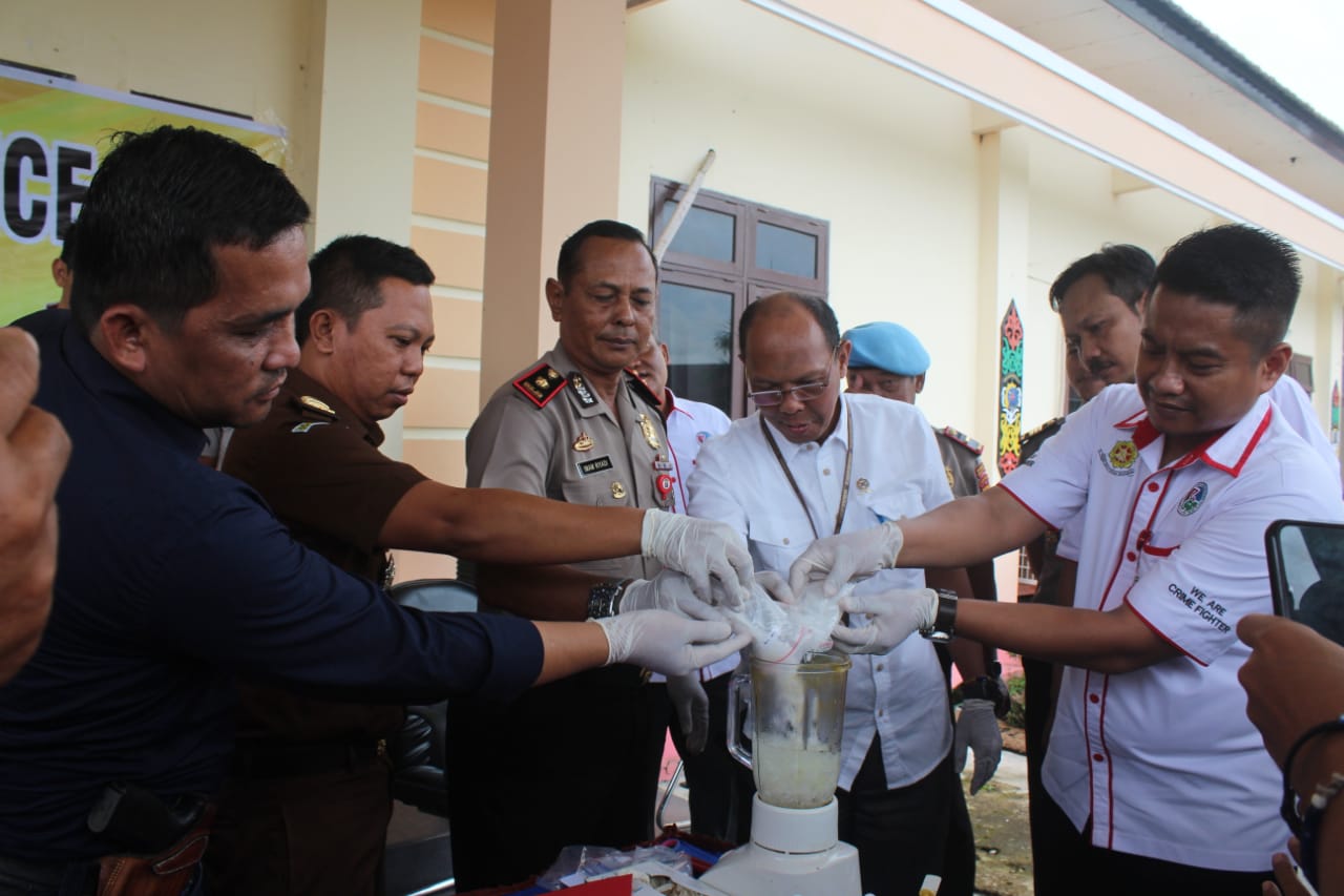 Polres Pulang Pisau Musnahkan 195,32 Gram Sabu Senilai Rp 600 Juta