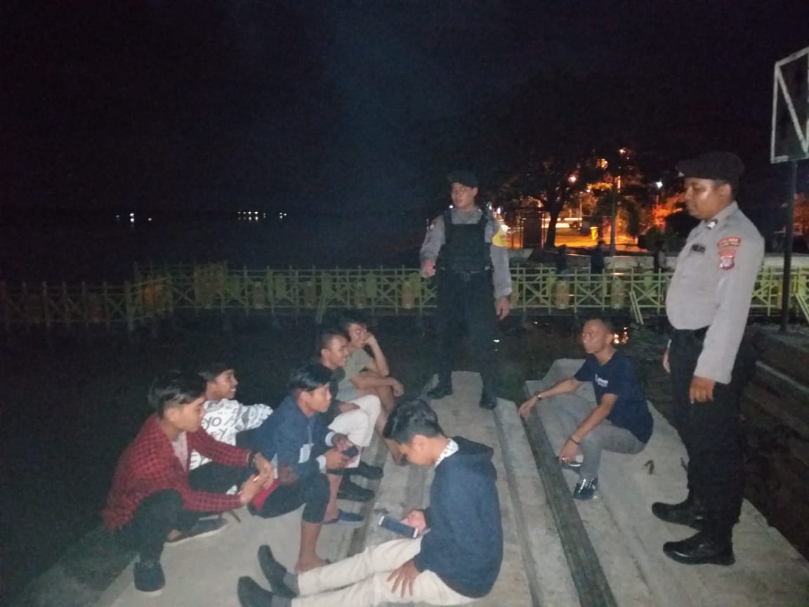 Jaga Kamtibmas dan Cegah Peredaran Narkoba, Polsek Kahayan Hilir Patroli Malam