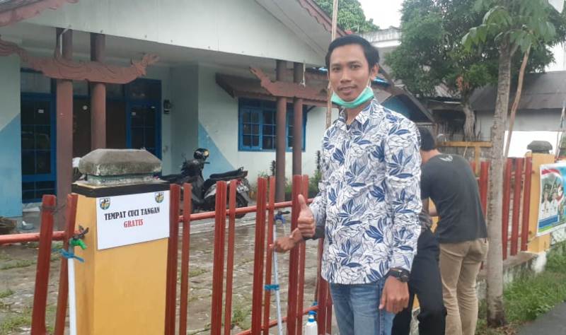 Cegah Covid-19, KNPI Kapuas Sediakan Tempat Cuci Tangan Bagi Masyarakat
