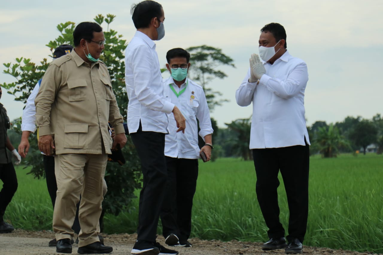 Bupati Pulang Pisau Sambut Kedatangan Presiden RI Joko Widodo Tinjau Lokasi Food Estate