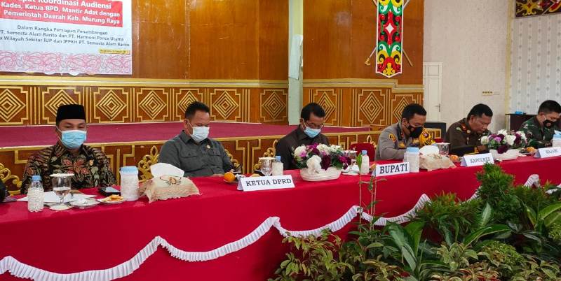 Persiapan Penambangan PT SAB, Pemdes dan Mantir Adat Audiensi dengan Bupati Murung Raya