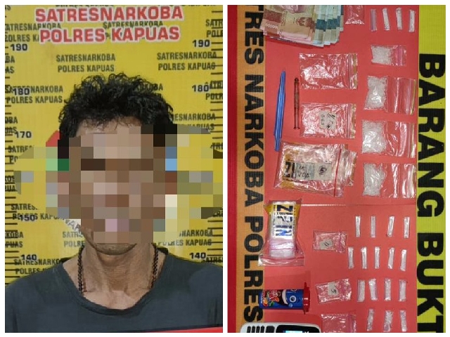 Terduga Pengedar Narkoba Bersama 35 Paket Sabu di Kapuas Ditangkap Polisi