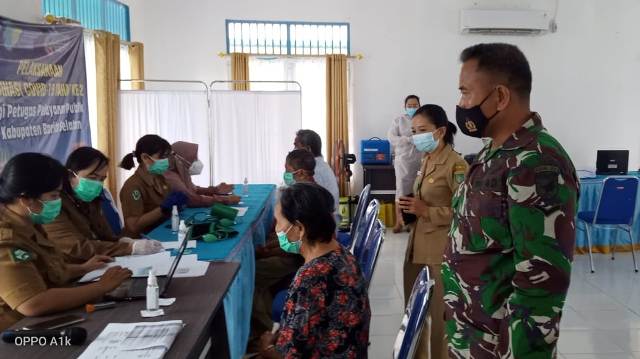 Koramil 1012-10 Monitoring Vaksinasi Purnawirawan TNI-Polri dan Warakawuri