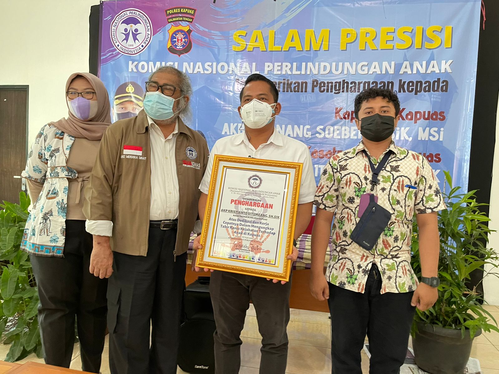 Polres Kapuas Dapat Penghargaan Dari Komnas Perlindungan Anak