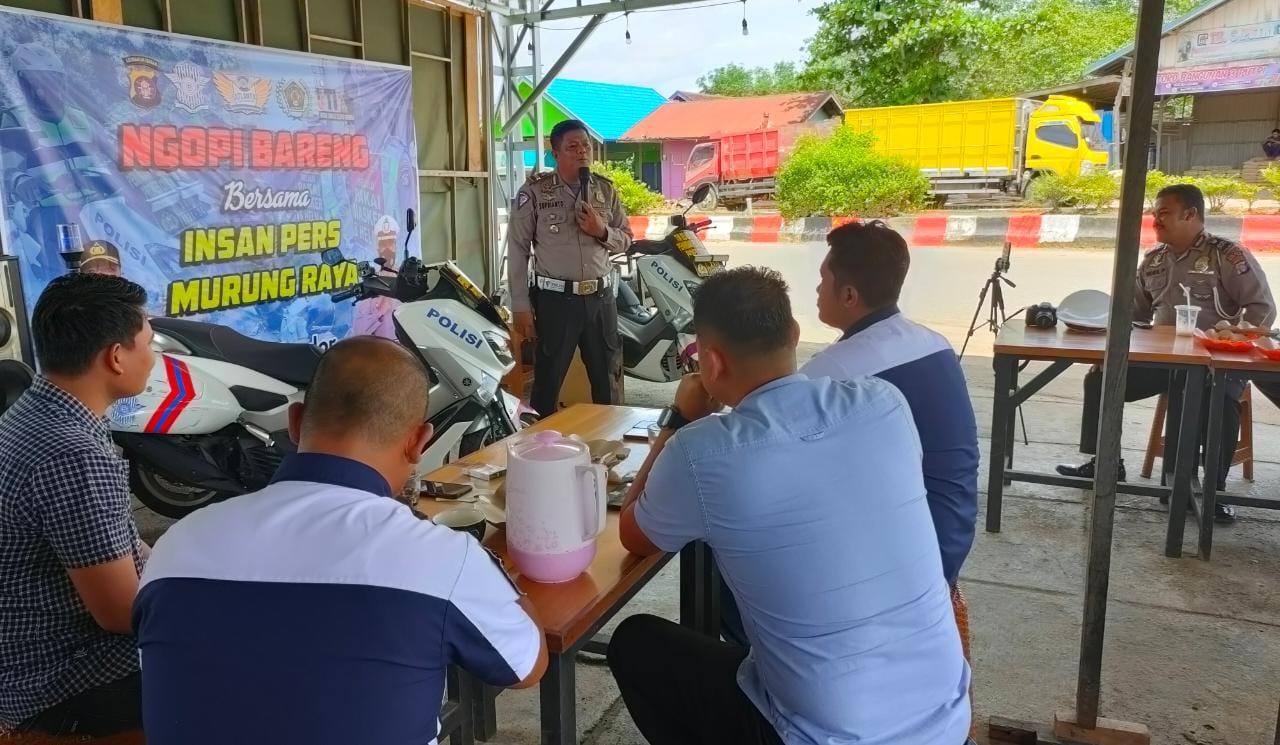 Pererat Kemitraan, Satlantas dan PWI Murung Raya gelar Ngopi Bareng