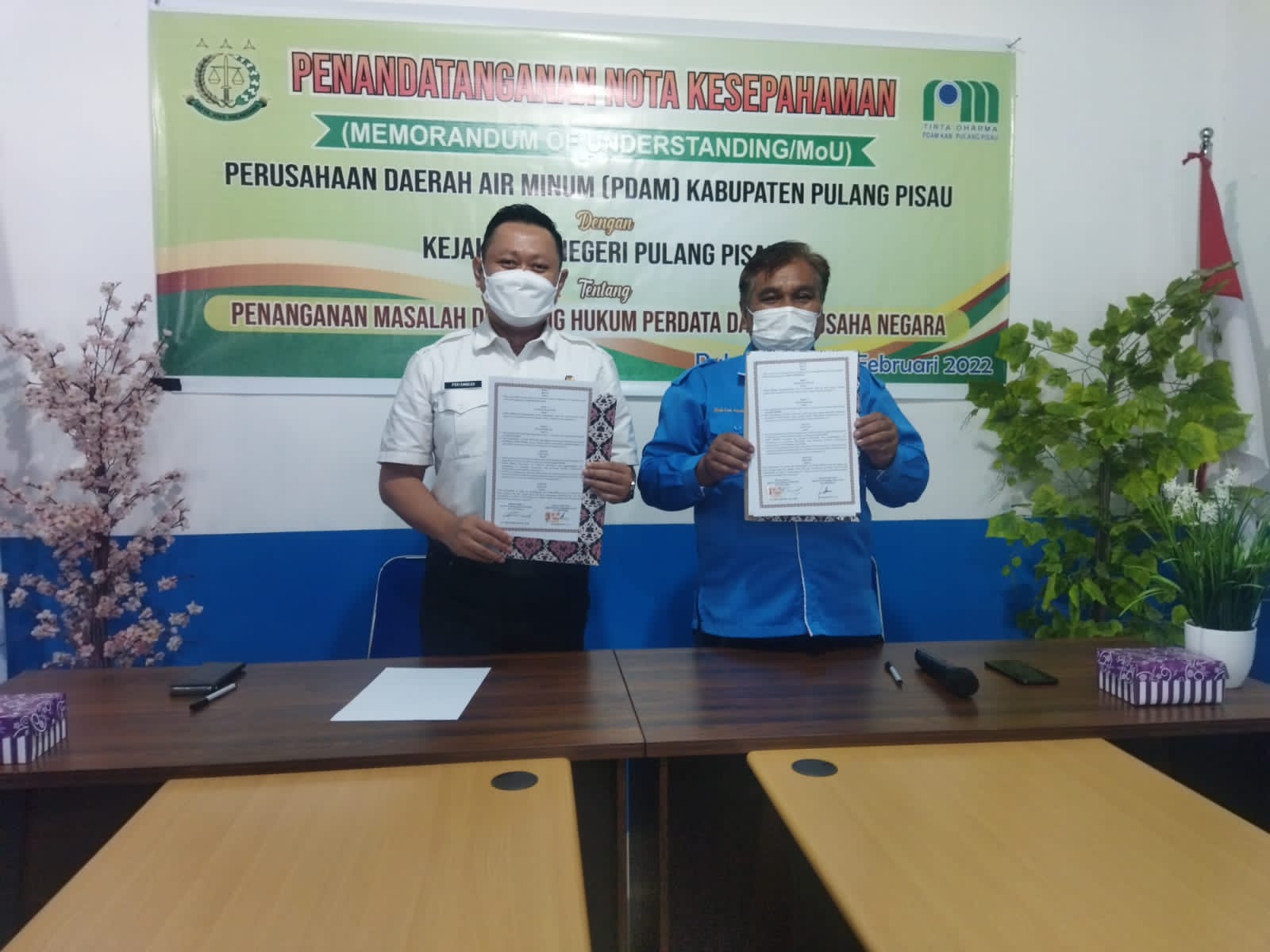 Kejaksaan Negeri dan PDAM Pulang Pisau Tandatangani MoU Terkait Penanganan Bidang Hukum
