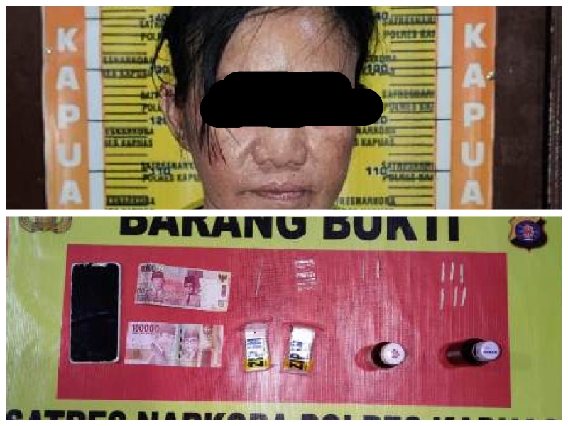 Polisi Amankan IRT Bersama Barang Bukti Diduga Sabu 2,37 Gram