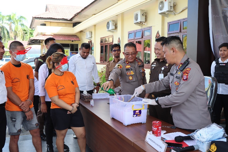 Polres Pulang Pisau Musnahkan 183.69 Gram Sabu