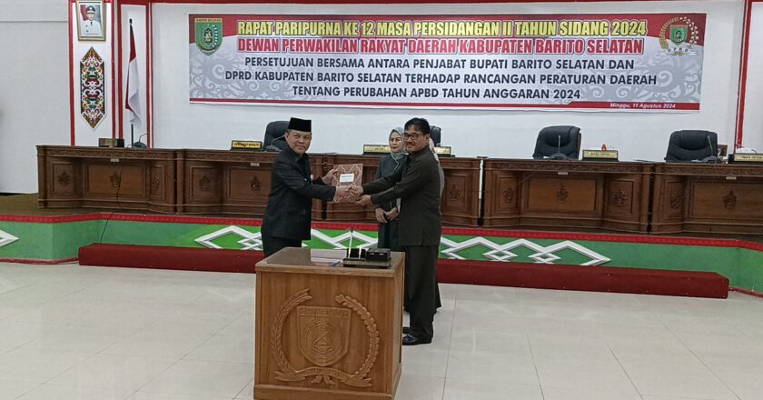 Pemkab dan DPRD Barsel sepakati Raperda APBD-P 2024 menjadi Perda