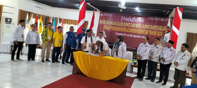 Paslon Bupati dan Wakil Bupati Barito Selatan Eddy-Tanto Daftar ke KPU