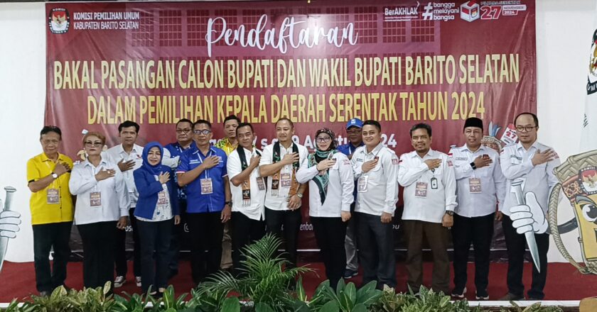 Eddy Raya Samsuri-Khristianto Yudha Daftar Ke KPU Barsel Sebagai Peserta Pilkada