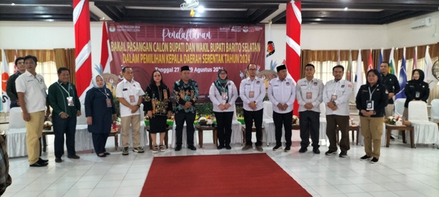 Paslon Bupati dan Wakil Bupati Barito Selatan Juana-Tini Daftar ke KPU