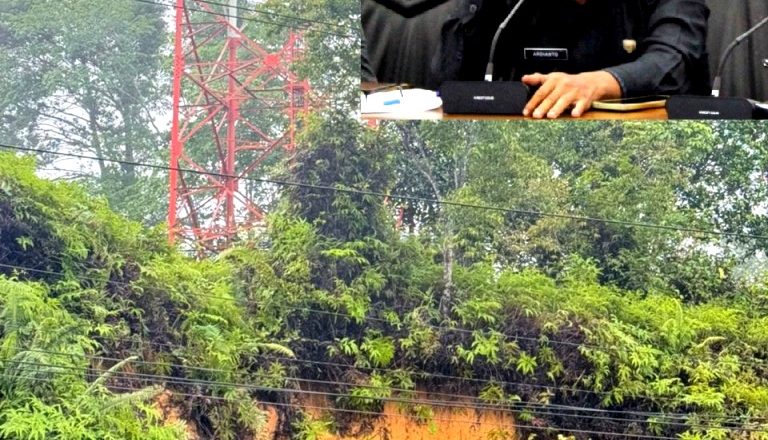 Ardianto Tindaklanjuti Keluhan Warga Desa Sikui, Tower Telkomsel Terancam Longsor