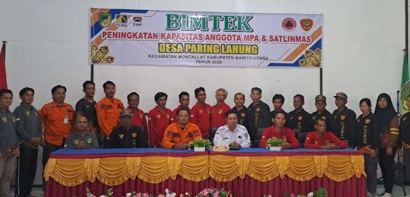 PT PAMA Bersama PT Telen Orbit Prima Tingkatkan Kapasitas Satlinmas dan MPA Desa Paring Lahung
