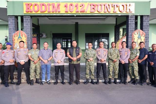 Perkuat Sinergitas TNI-Polri, Kapolres Barsel Silaturahmi ke Kodim 1012/Buntok