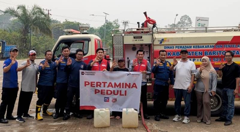 Pertamina dan PT MBSM Bersinergi Salurkan Air Bersih bagi Warga Terdampak Kemarau