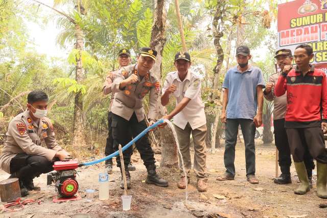 Polres Barsel Bangun Dua Sumur Bor di Wilayah Rawan Kekeringan